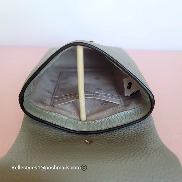 KATE SPADE Bradley North/South Pebbled Leather Phone Crossbody-True Taupe  🎈⭐ - Picture 14 of 16